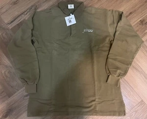 Hidden NY Rugby Polo Sweatshirt Olive S, M, XL | Long Sleeve Collared Shirt Top - Picture 1 of 1