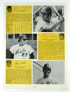 Lanzador de béisbol de los Mets de Nueva York Jon Matlack 1974 con impresión de página de revista recortada - Imagen 1 de 2