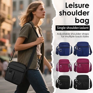 Men's Crossbody Bag W/ Zipper Pocket Easy Wearable Travel Cycling Crossbody Bag - Picture 1 of 21