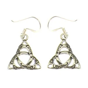 Celtic Triquetta Earrings 925 Silver Symbol Jewelry NEW - Picture 1 of 1
