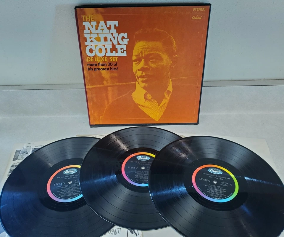 Nat King Cole Deluxe Box Set 1968 Capitol Records 3 Vinyl Records 33 RPM - Image 1 of 4