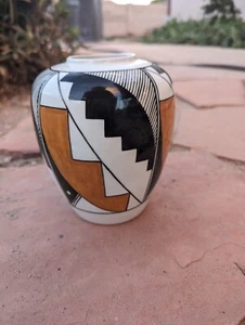 Laguna Pueblo Pottery 6 Inch Signed Hand Painted Yellowcorn Laguna, NM Indian - Picture 1 of 7