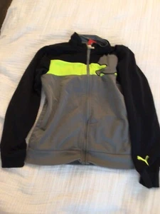 Puma Boy’s Zip Up Jacket Grey Yellow Black Size 6 - Picture 1 of 7