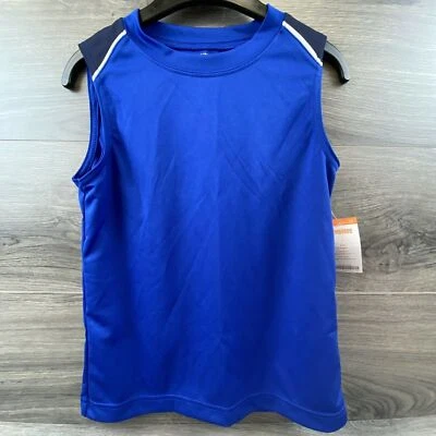 Camisa sin mangas sin mangas para gimnasio azul negra talla 7 de GYMBOREE para niños Foto 1 de 4