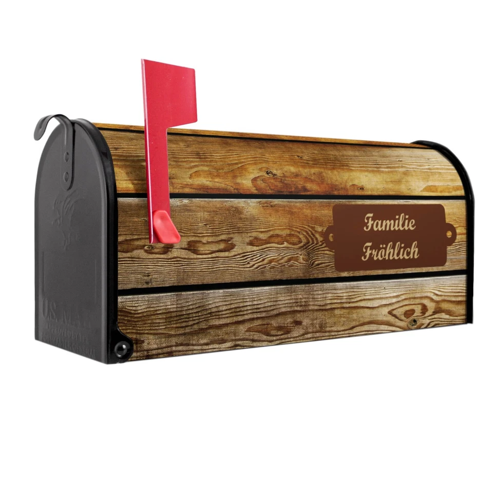 banjado US-Mailbox Briefkasten Amerikanisch Letterbox Motiv Holzbretter - Bild 1 von 1