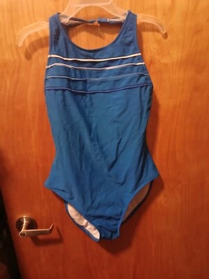 女式 CATALINA 大号 12 14 件泳装蓝色内置胸罩 — 第 1/2 张图片