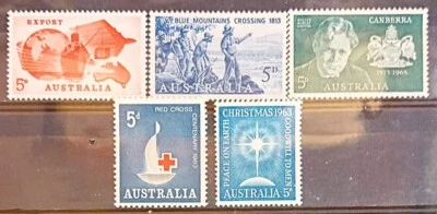 AUSTRALIA 1963 COMMEMORATIVE STAMPS SET OF 5V MNH OG AU1963 - Image 1 of 2