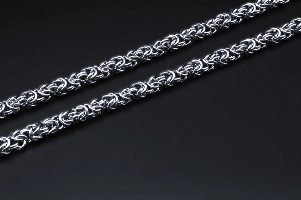 Königskette aus Ringen Edelstahl Schmuck Meterware silber 6 mm breit - Bild 1 von 1