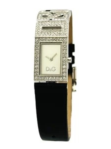 Dolce & Gabbana DW0505 Women's Shout Sparkling Stones Black Leather Strap Watch - Picture 1 of 24