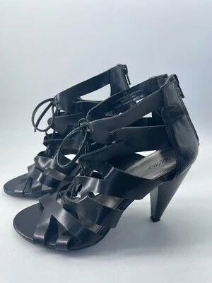 Tacones Mossimo negros cagey vanguardistas con cordones y cremallera talla 6,5 en muy buena condición Foto 1 de 4