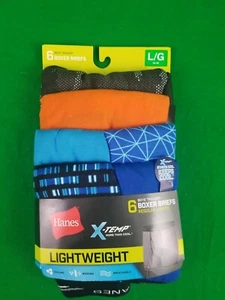 Hanes Premium SZ L 14-16 BOYS X-Temp Boxer Briefs Regular 6 Pack  - Picture 1 of 7