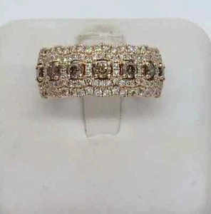 4Ct Round Cut Lab-Created Chocolate Diamond Cluster Ring 14K Rose Gold Finish - Picture 1 of 8