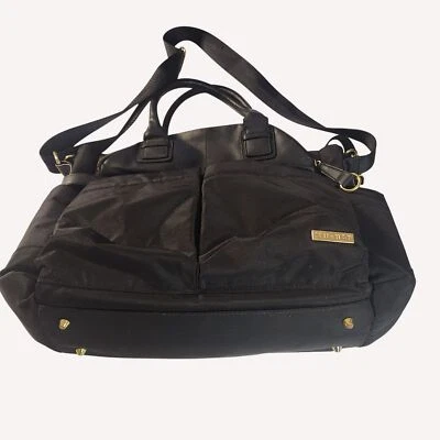 Bolso de Pañales Skip Hop Negro Bolso de Mano Herrajes Dorados Correa Ajustable Babycore Kidcore Foto 1 de 4