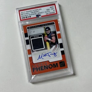 PSA 8 2017 Mitchell Trubisky Rookie Phenom Jersey AUTO-Chicago Bears 32/99-NM-MT - Photo 1/6