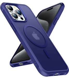 STERKER Magnetic for iPhone 15 Pro Case Navy Blue Shockproof - Afbeelding 1 van 4