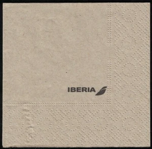 Espagne Serviette en Papier Paper Napkin Iberia Compagnie Aviation - Imagen 1 de 1
