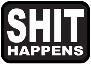 Kleine schwarze Tabakdose mit 1228S Sh*t Happens - kostenlos UK P&P - Bild 1 von 1