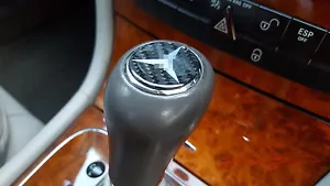3D REAL CARBON FIBER SHIFT KNOB EMBLEM FOR 03-09 MERCEDES BENZ E-CLASS W211 E240 - Foto 1 di 4