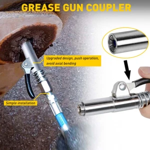 Grease Coupler Heavy-Duty Quick Release Grease Gun Coupler NPTI/8 10000PSI - Foto 1 di 10
