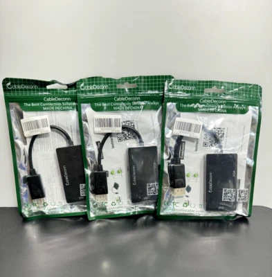 3 CableDeconn Multi-Function DisplayPort to HDMI/DVI/VGA 3-in-1 Adapter – New - Image 1 of 2