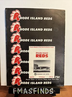 P2 1972-1973 AHL RHODE ISLAND REDS HOCKEY PROGRAM Hershey Bears  - Image 1 of 2