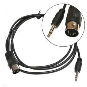 5-Pin DIN-Male Cable, 5 Pin Din MIDI Plug to 3.5mm(1/8in) Stereo Male Cable - Picture 1 of 8