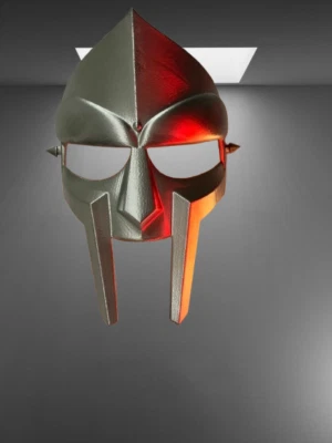 MF Doom Gladiator Mask – Silver Metal Face Armor Helmet - Image 1 of 4