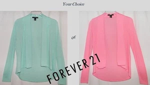 Forever 21 Mint/Green OR Salmon/Pink . Open-Front Cardigan sz Small .Your Choice - Picture 1 of 7