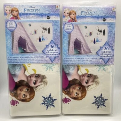 PACK de 2 calcomanías de pared calcomanías pegatinas decoración de la familia FROZEN ANNA ELSA OLAF de Disney Foto 1 de 4
