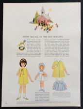 Vintage Betsy McCall Mag. Paper Doll, Betsy McCall at the Egg Rollin, March 1964