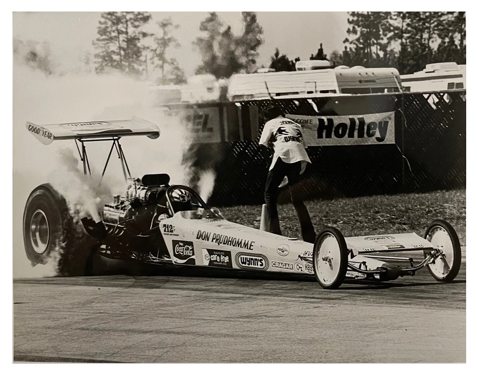 FOTO "VRHTF NHRA RARA DE COLECCIÓN "DON THE SNAKE PRUDHOMME PLUMA AMARILLA" 8,5" X 11" Foto 1 de 1