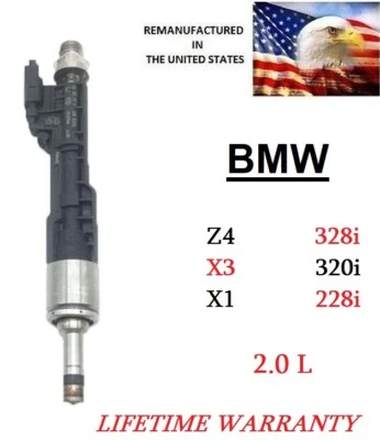 Re-Manufactured GENUINE 1X Fuel Injector For 2013-16 BMW 528i xDrive 528i  2.0L  - Imagem 1 de 2