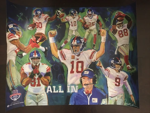 New York Giants 10th Anniversary 2011 Super Bowl 46 SGA Poster Met Life Stadium! Cover