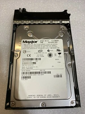 DELL MAXTOR 0FD458 FD458 73GB 15K SCSI 80-PIN 3.5 HDD ULTRA320 W/TRAY - Image 1 of 2