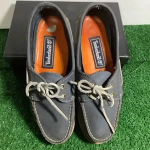 TIMBERLAND Boats Shoes EarthKeepers Driving Moccasins Blue Leather | Size 7 GUC - Picture 1 of 8