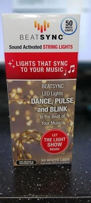 Beatsync 50 LED Sound Activated Mini Lights Sync to Your Holiday Beats NEW   H1 - Image 1 of 4