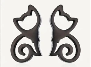 Cute Cat Shape Stud Stainless Steel Pet Cat Stud Earrings Studs pierce earring - Picture 1 of 2