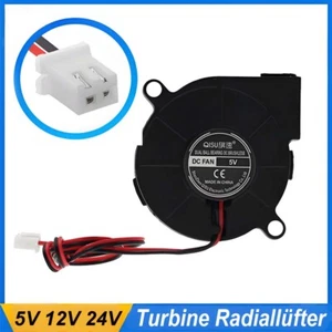 5015 Turbine Radiallüfter CPU Lüfter Bauteilkühler 5V 12V 24V Fan Cooler 2-Pin - Bild 1 von 6