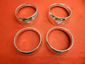 Set of 4 NOS 60 Ford Galaxie Fairlane RH/LH Outer Inner Headlight Door Bezels - Foto 1 di 9