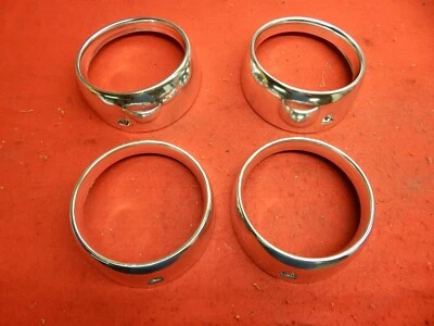 Juego de 4 biseles de puerta de faros interiores exteriores diestro/izquierdo NOS 60 Ford Galaxie Fairlane Foto 1 de 4