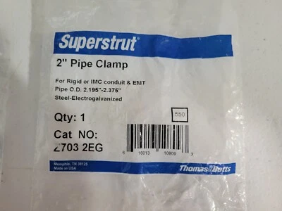 (2) Paquetes Abrazadera de Tubo Universal Superstrut 2", Plata Galvanizada Z703 2EG Foto 1 de 4