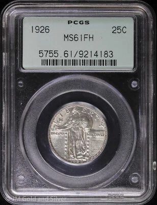 1926 25C Standing Liberty Quarter PCGS MS 61 FH | OGH Uncirculated UNC - Image 1 of 4