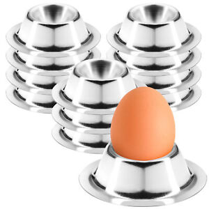 12x Eierbecher aus Edelstahl - elegante wärmeisolierende Eierhalter
