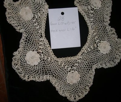  Antiguo Encaje Crochet Victoriano Collar Gato #28 Ginsberg Homenaje Foto 1 de 4