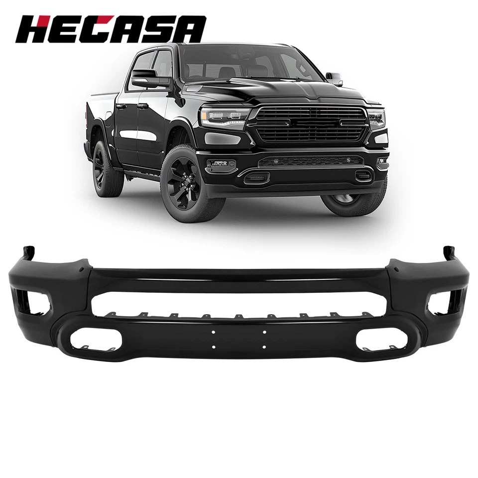 Front Bumper Face Bar For Ram 1500 2019-2024 Powder Coated 2022 2023 Black Steel Foto 1 de 4