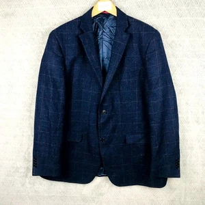Bottoli Veste Blazer Homme 56 Bleu Carreaux Laine Élégant Italie Revers Crantés - Bild 1 von 10