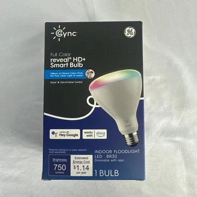 GE Cync 93130127 Full Color Reveal HD+ Smart Bulb Model CLEDR309CDRV-OT New - Image 1 of 4