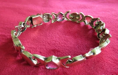 Gelbgold 585 Armband mit 7 Steinen & Kastenverschluß 23,8 Gramm - Bild 1 von 4