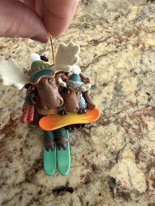 Hallmark Keepsake Ornament 2007 Downhill Thrills Moose On Ski Lift - Picture 1 of 10