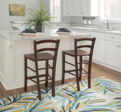 Комплект из 2 табуретов Venezia высотой стойки ореховый - - Linon 12005DWAL02ASU - Изображение 1 из 4